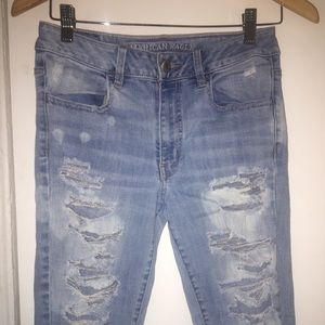 American Eagle super ripped jeans
